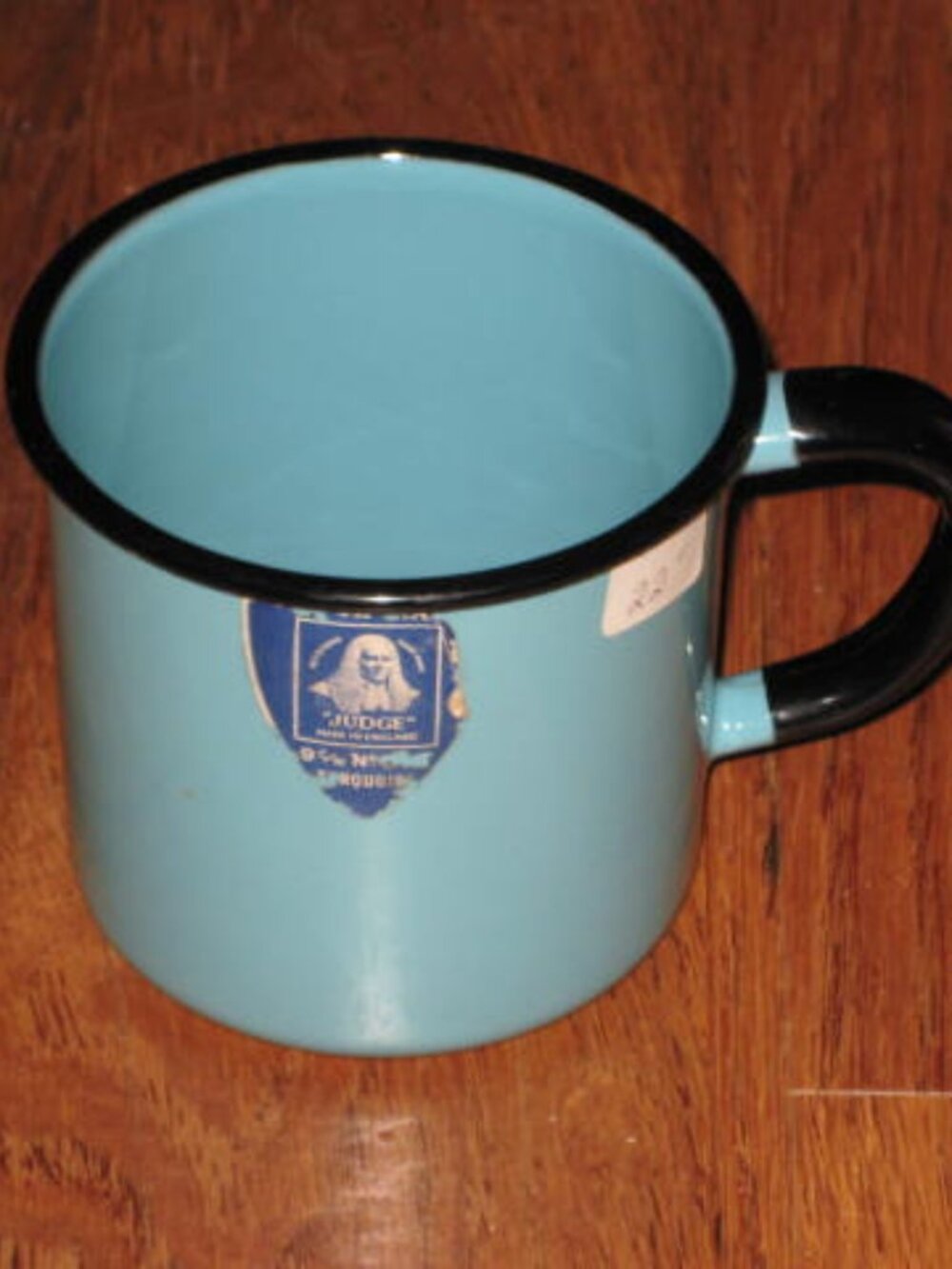 NWT Vintage Turquoise Blue Enamelware w Label Judge Ware Made in England Mug Cup